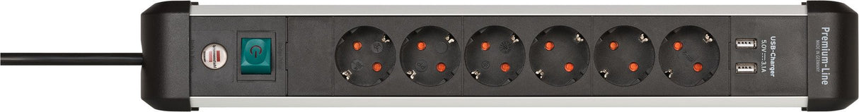 EAN 4007123677399 - Brennenstuhl 1391030610 base múltiple 3 m 6 salidas AC Interior Negro, Plata imagen 1