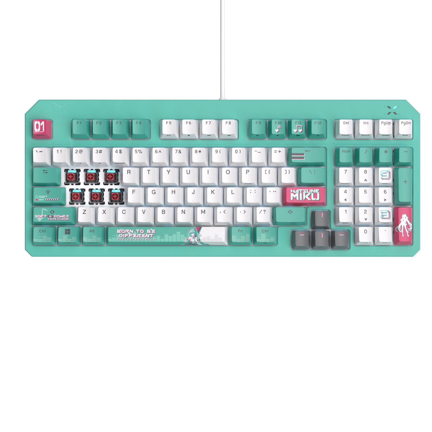 EAN 4711387923412 - ASUS TUF Gaming K3 Gen II Hatsune Miku Edition teclado Juego USB Color menta, Blanco imagen 5