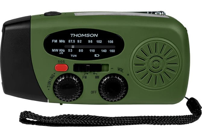 Radio Thomson Con Linterna De Emergencia Verde Y Negra Rt260