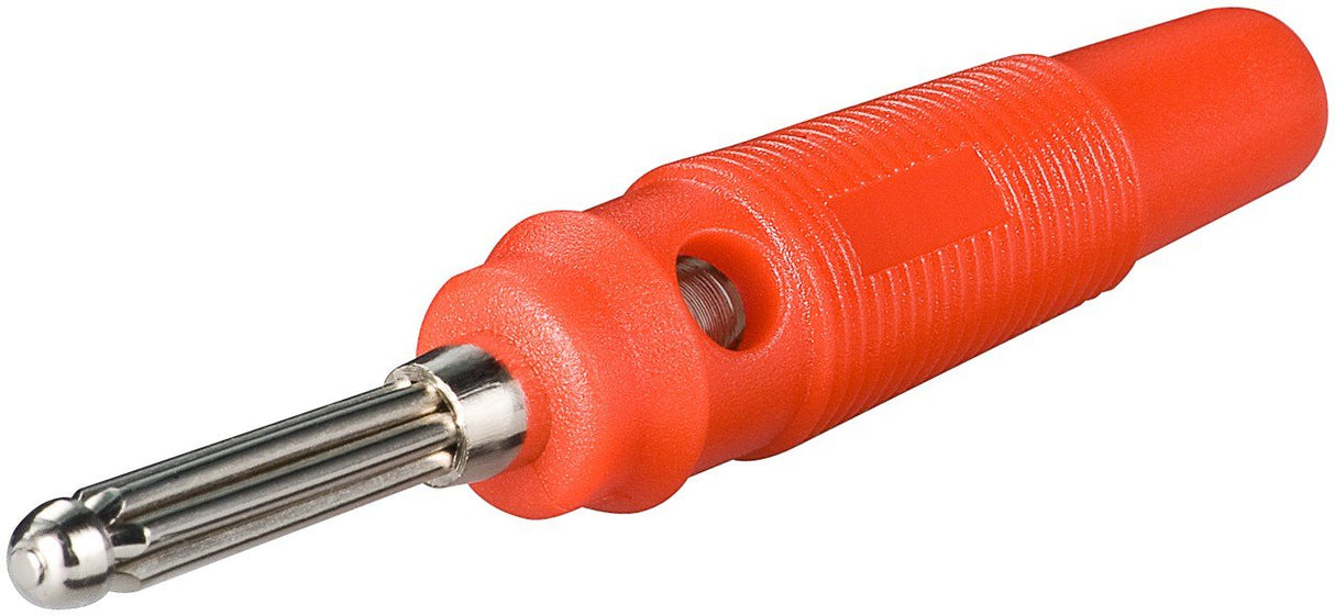 Conector  Banana 4mm Macho  Rojo Goma Blanda