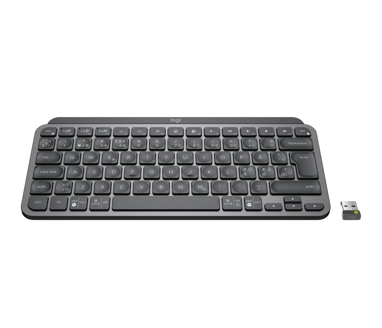 Teclado Nórdico Logitech Mx Keys Mini For Business Rf Wireless + Bluetooth Qwerty Grafito
