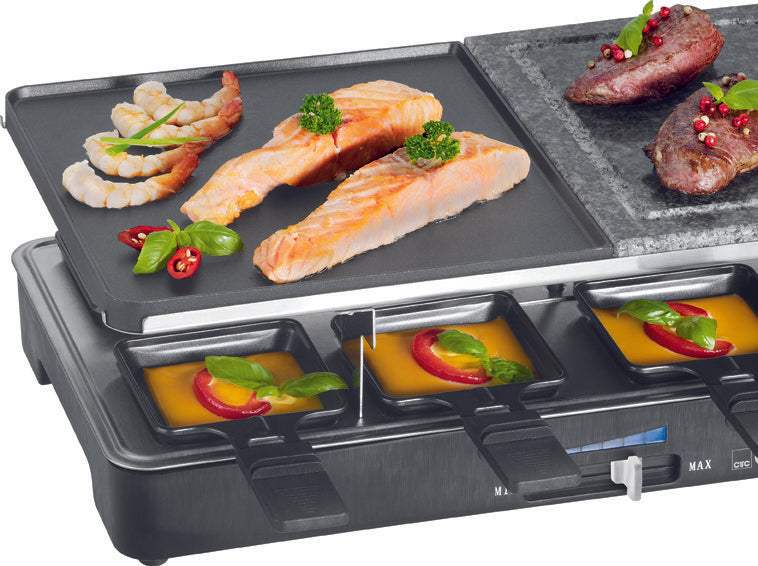 Clatronic 2 En 1 Raclette Grill Rg 3518 Negro/Acero Inoxidable Rg3518