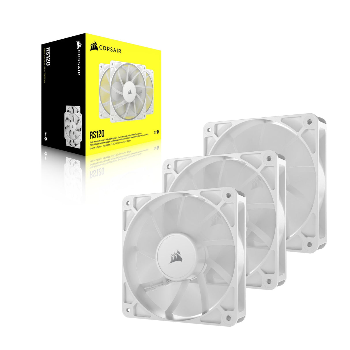 Ventilador Pc Corsair Rs120 Pwm, , Paquete De 3 Co-9050193-Ww Blanco
