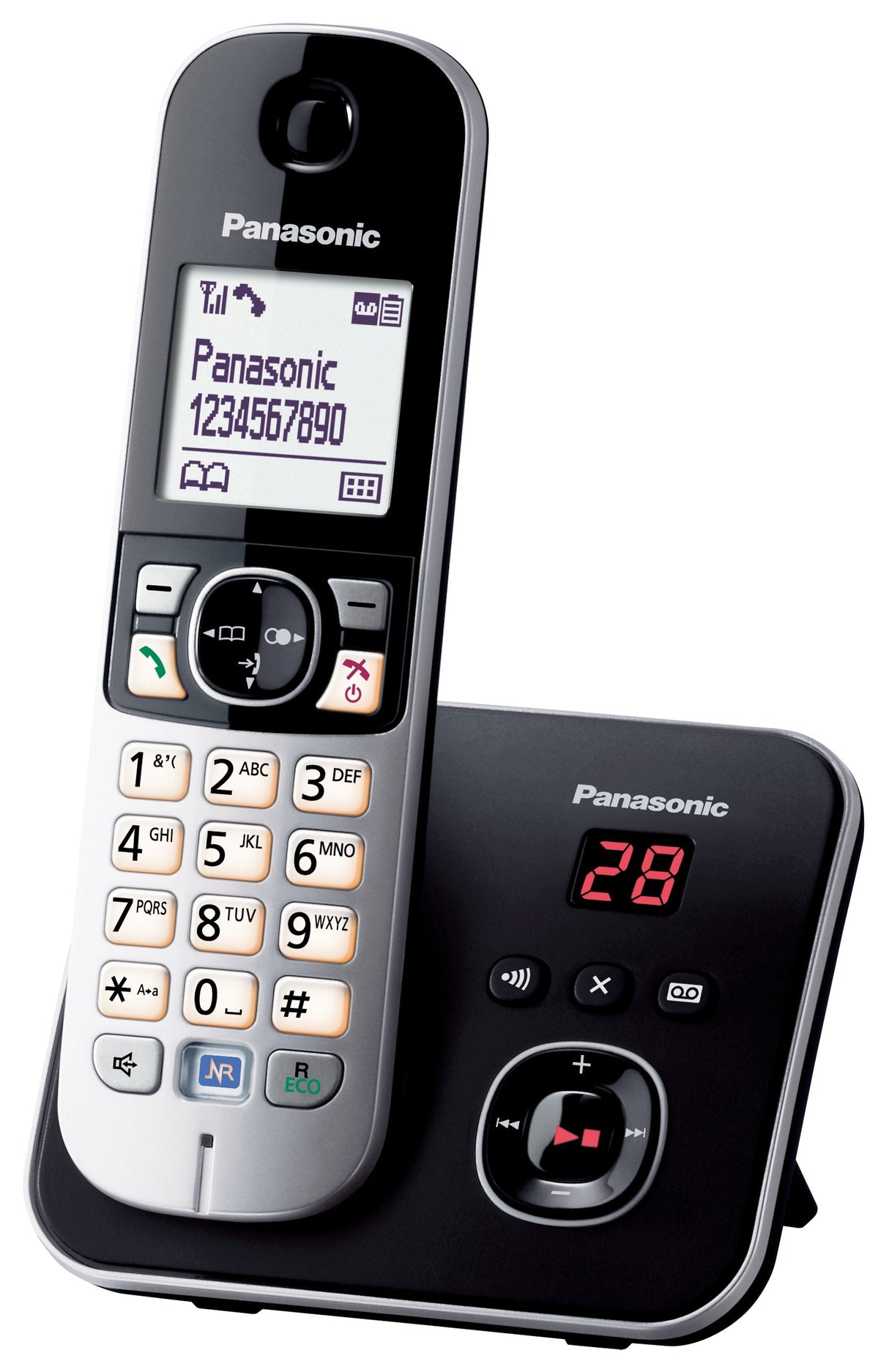 Panasonic Kx-Tg6821gb Teléfono Teléfono Dect Negro Identificador De Llamadas