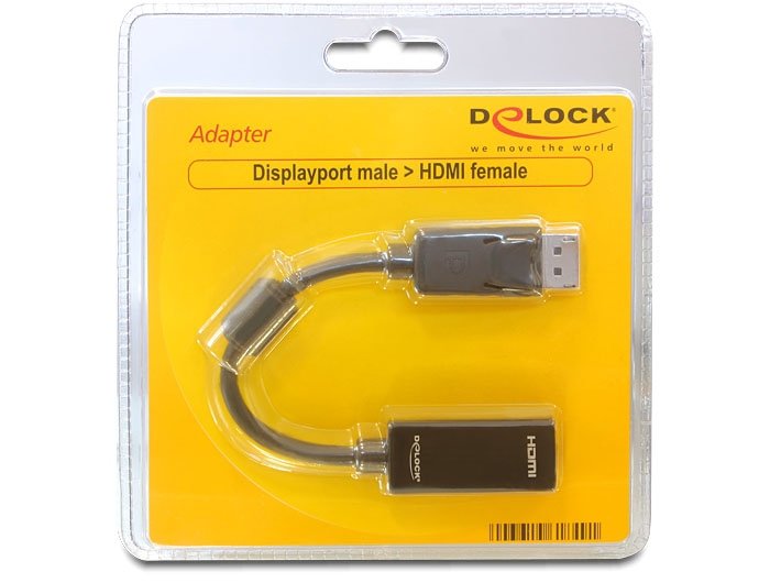 Delock Adaptador Displayport A Hdmi 0.20m Negro 61849