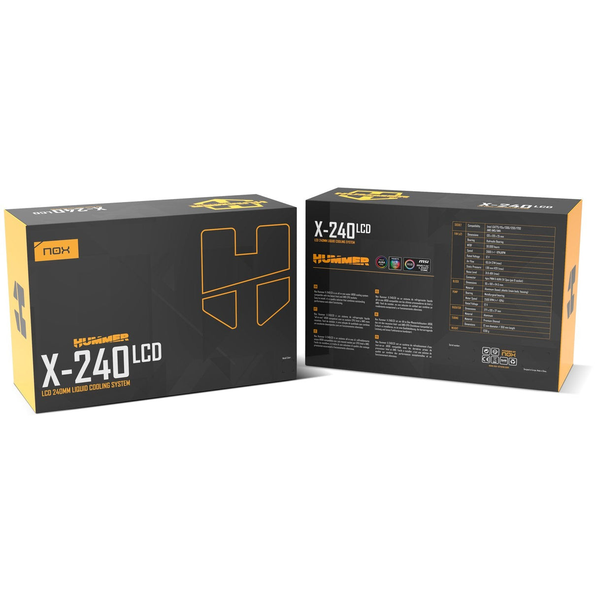 EAN 8436587975073 - NOX Hummer X-240 LCD Procesador Refrigerador de aire 12 cm Blanco 1 pieza(s) imagen 9