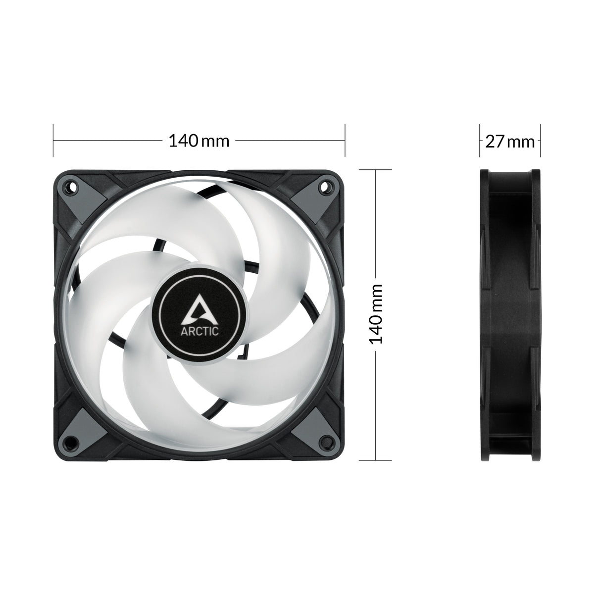 EAN 4895213703505 - ARCTIC P14 PWM PST A-RGB 0dB Carcasa del ordenador Ventilador 14 cm Negro 1 pieza(s) imagen 4