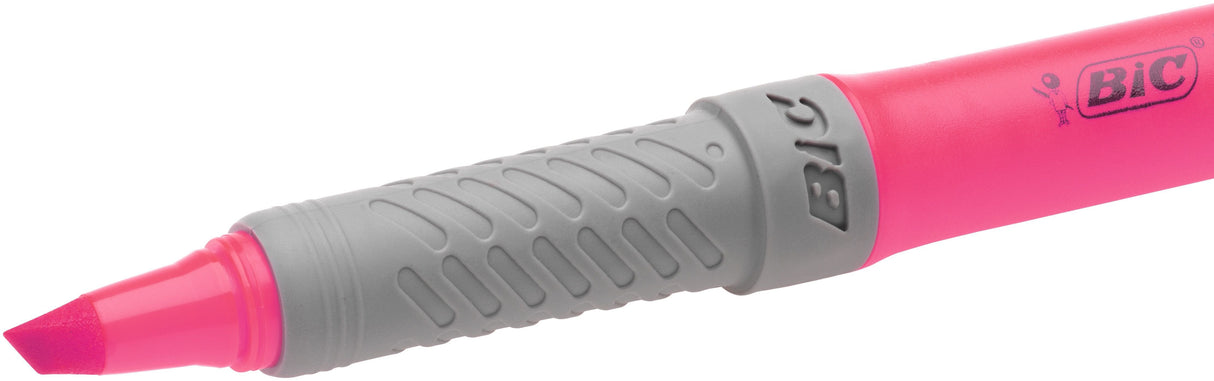 Caja De Marcadores Fluorescentes Bic Marking Highlighter Grip 12 Unidades Rosas