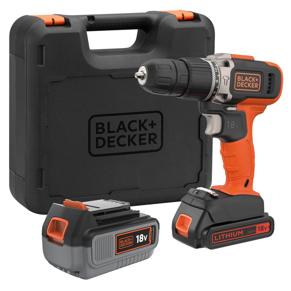 Kit De Batería Black Decker Bcd003mem2k-Qw B&D De 18 V Y 2,0 Y 4,0 Ah, 1 A, Con Cargador