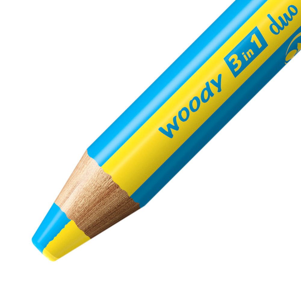 Stabilo Set De Mesa Woddy 3 En 1 15 Lapices De Colores + Sacapuntas Con Deposito - 10x Woody 3 En 1, 2x Woody 3 En 1