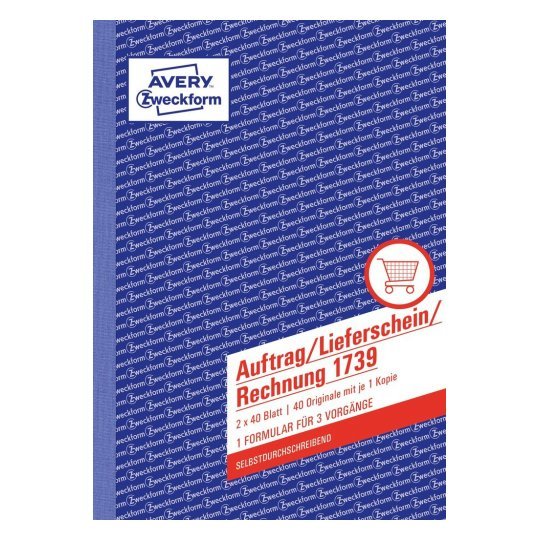 Avery Zweckform Formular Para Bestellung/Entrega/Rechnung - 40 Hoja - A5 (148 X 210 Mm)