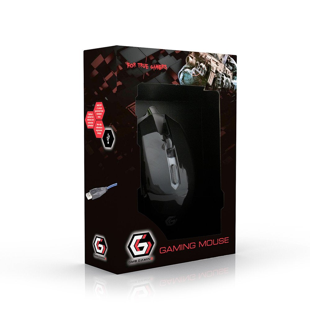 EAN 8716309081900 - Gembird MUSG-001-R ratón Juego Ambidextro USB tipo A 2400 DPI imagen 3
