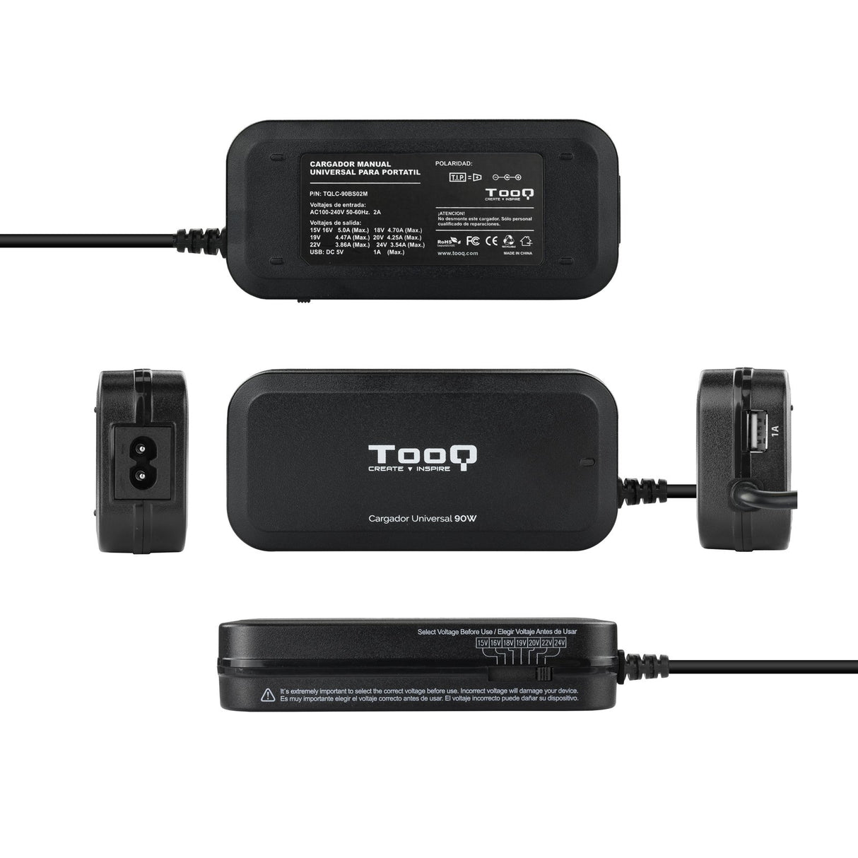 EAN 8433281007239 - TooQ TQLC-90BS02M cargador de dispositivo móvil Videocámara digital, Cámara digital, MP3, Teléfono móvil imagen 4
