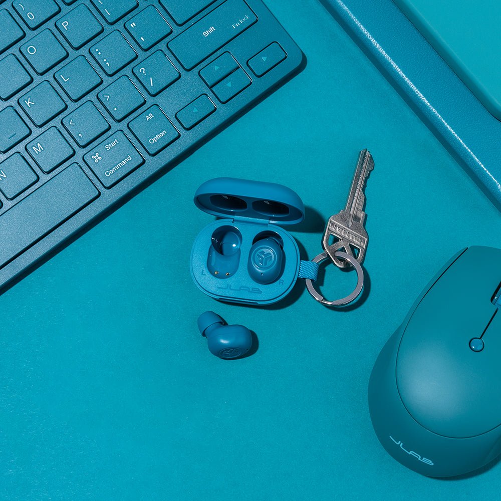 Mini Auriculares Jlab Jbuds Inalámbrico Bluetooth Color Aguamarina