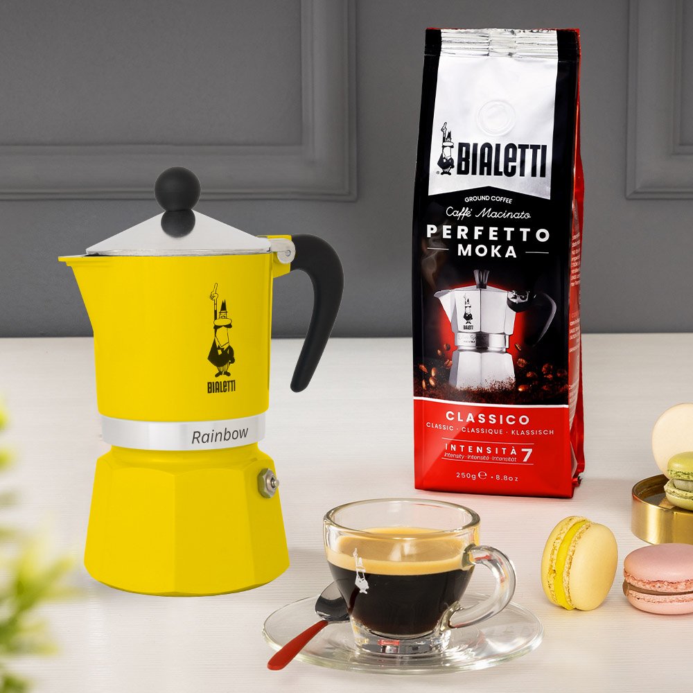 EAN 8006363018555 - Bialetti Rainbow Cafetera italiana Negro, Amarillo imagen 2