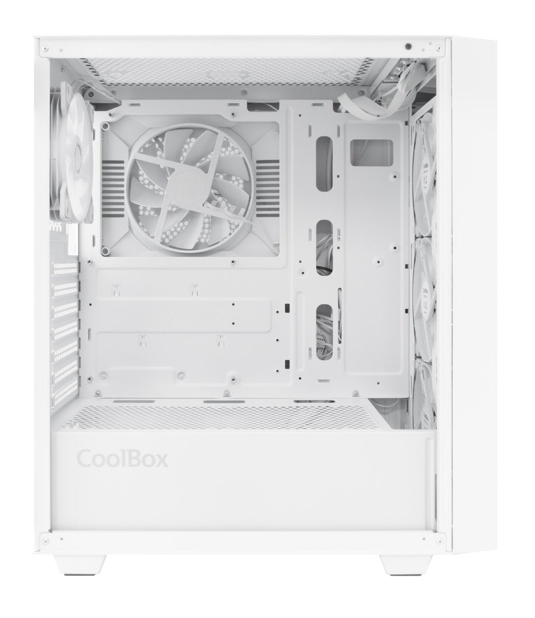 Coolbox Caja Atx Gaming Ga300 Grid Line Blanca