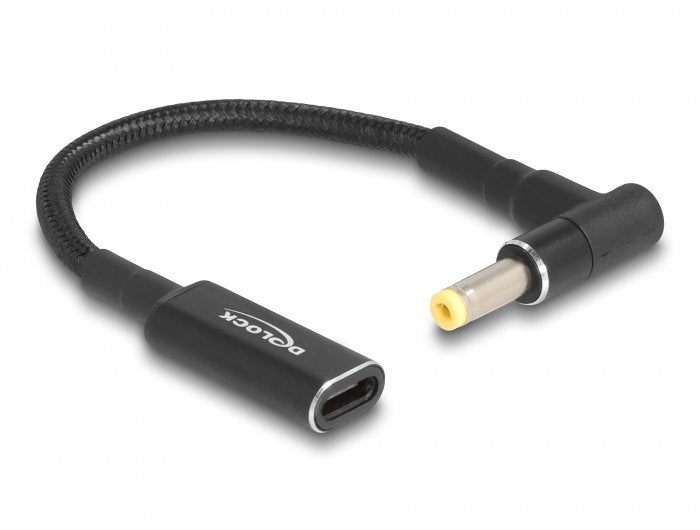 Delock 60033 Cable De Carga Portátil Usb Type-C Hembra A Hp 4,8 X 1,7 Mm Macho En Ángulo De 90° 15 Cm