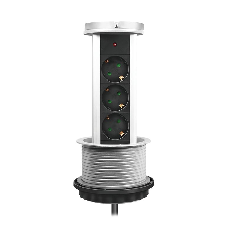 Regleta De Mesa Retractil 3 Tomas 1.8m Logilink Pl Schukox3/Ã 10cm Lps235a