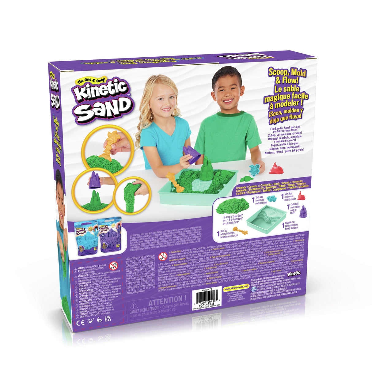 Spin Master Kinetic Sand - Sandbox Set Verde, Arena De Juego 454 Gramos De Arena 6067479