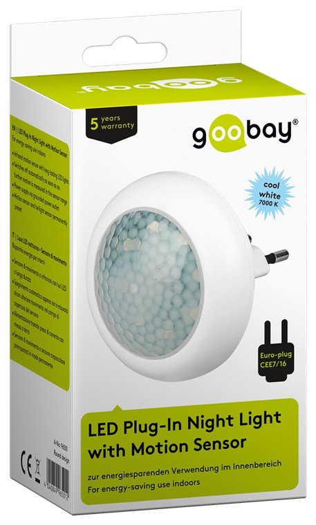 Goobay 96501 Detector De Movimiento Sensor De Infrarrojos Alámbrico Blanco