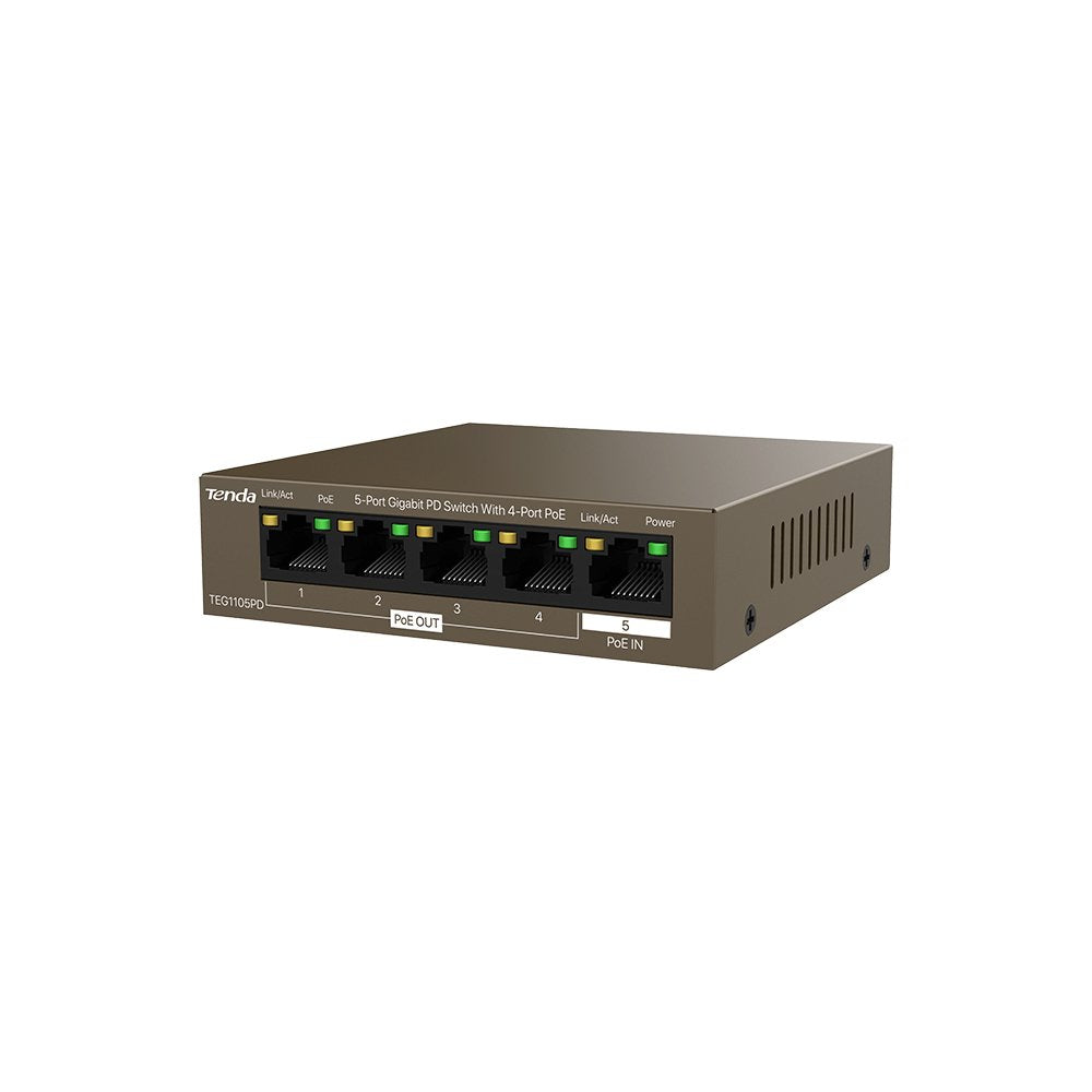 EAN 6932849431827 - Tenda TEG1105PD switch Gigabit Ethernet (10/100/1000) Energía sobre Ethernet (PoE) Marrón imagen 3