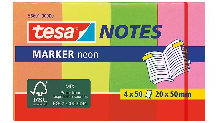 Tesa 56691 Nota Autoadhesiva Rectángulo Multicolor 50 Hojas