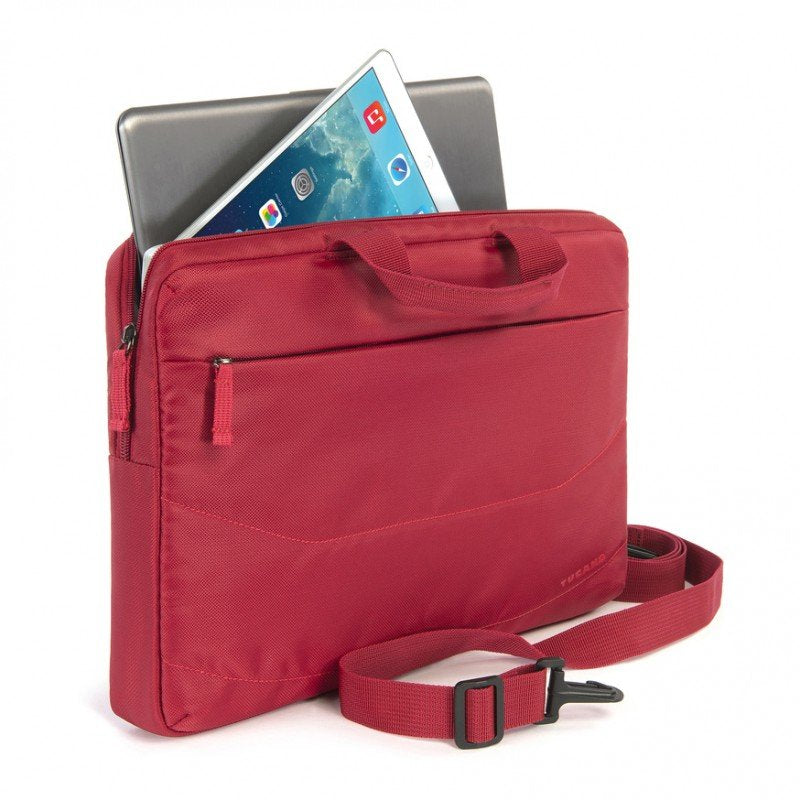 Maletin Tucano Idea Portatil 15,6" + Raton Inalambrico - Tamaño Slim - Interior Acolchado - Rojo