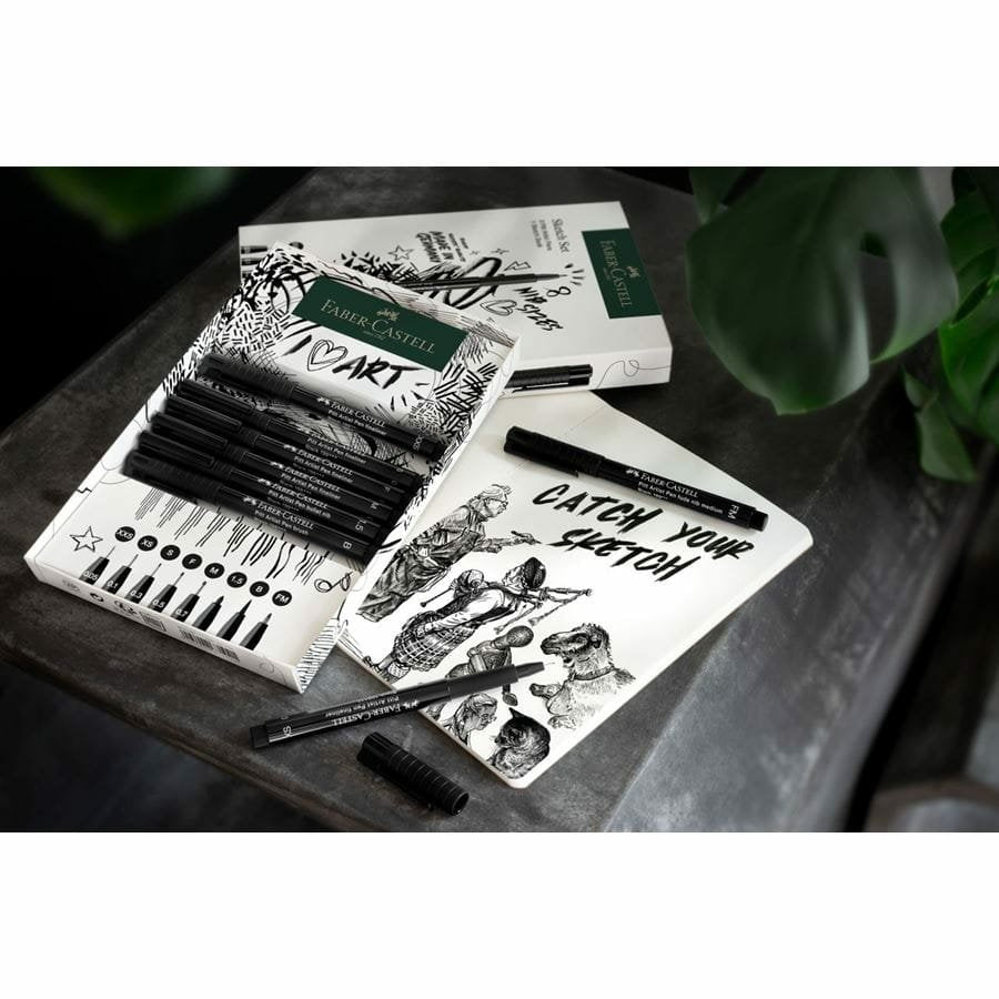 Set De Dibujo Faber-Castell De 9 Piezas Con Cuaderno De Bocetos