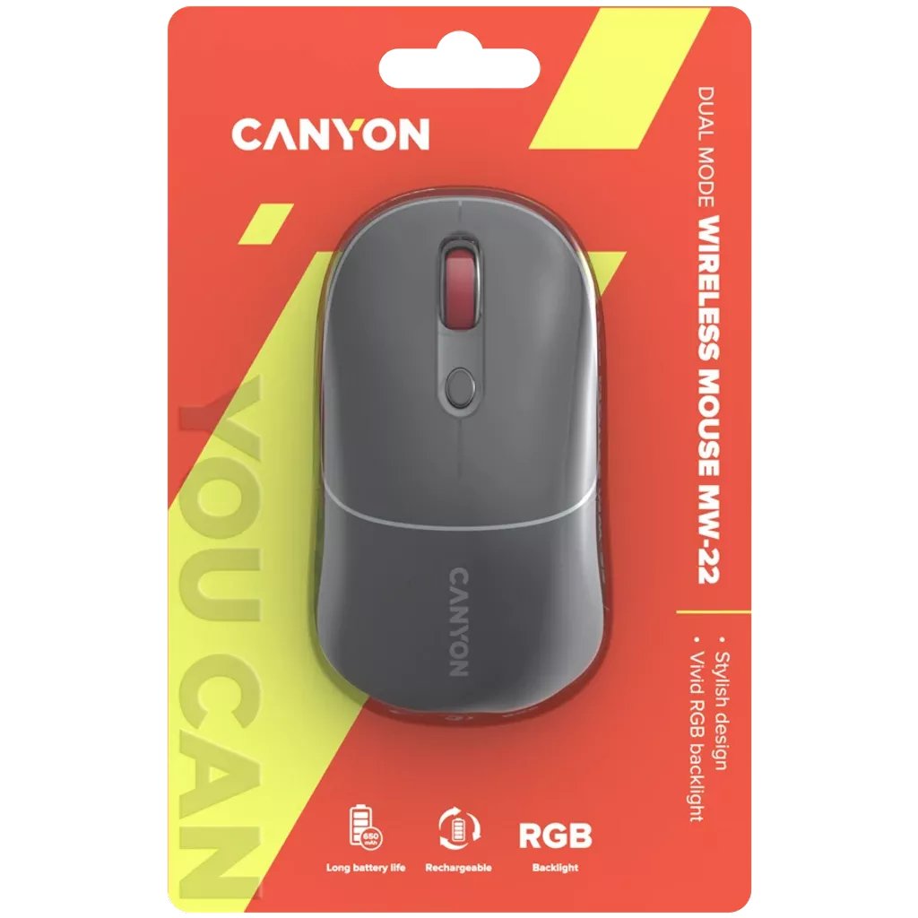 Canyon Raton 2in1 Bt/Inalambrico Mw-22 Gris Oscuro