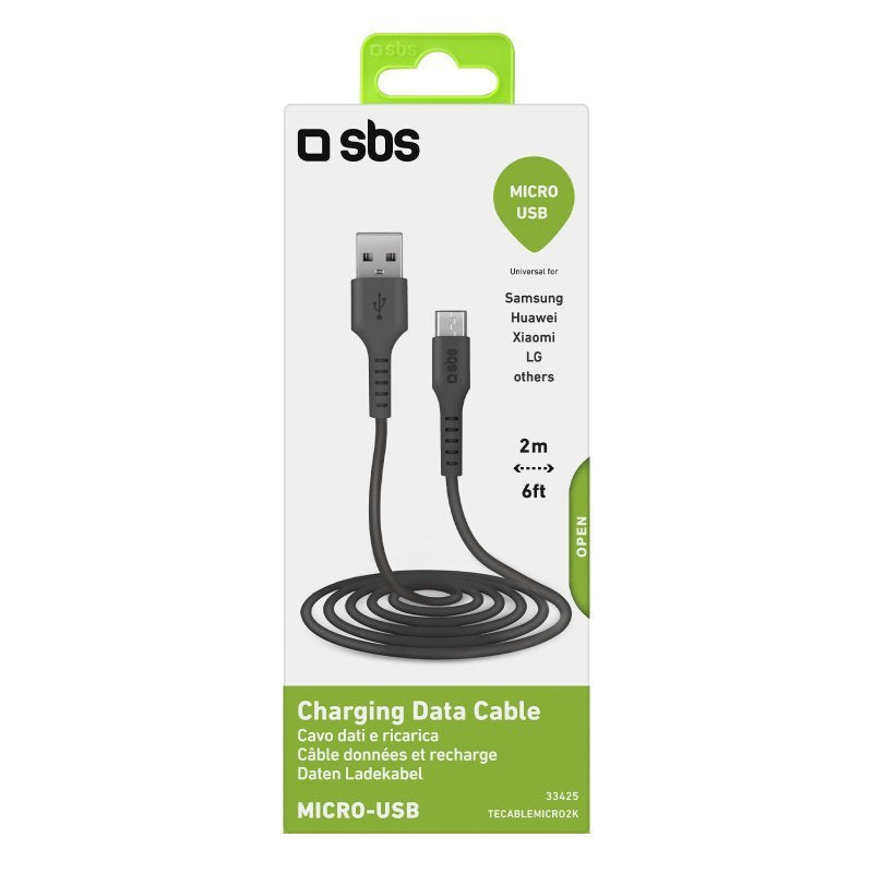 Sbs Tecablemicro2k Cable Usb 2 M Usb 2.0 Usb A Micro-Usb B Negro