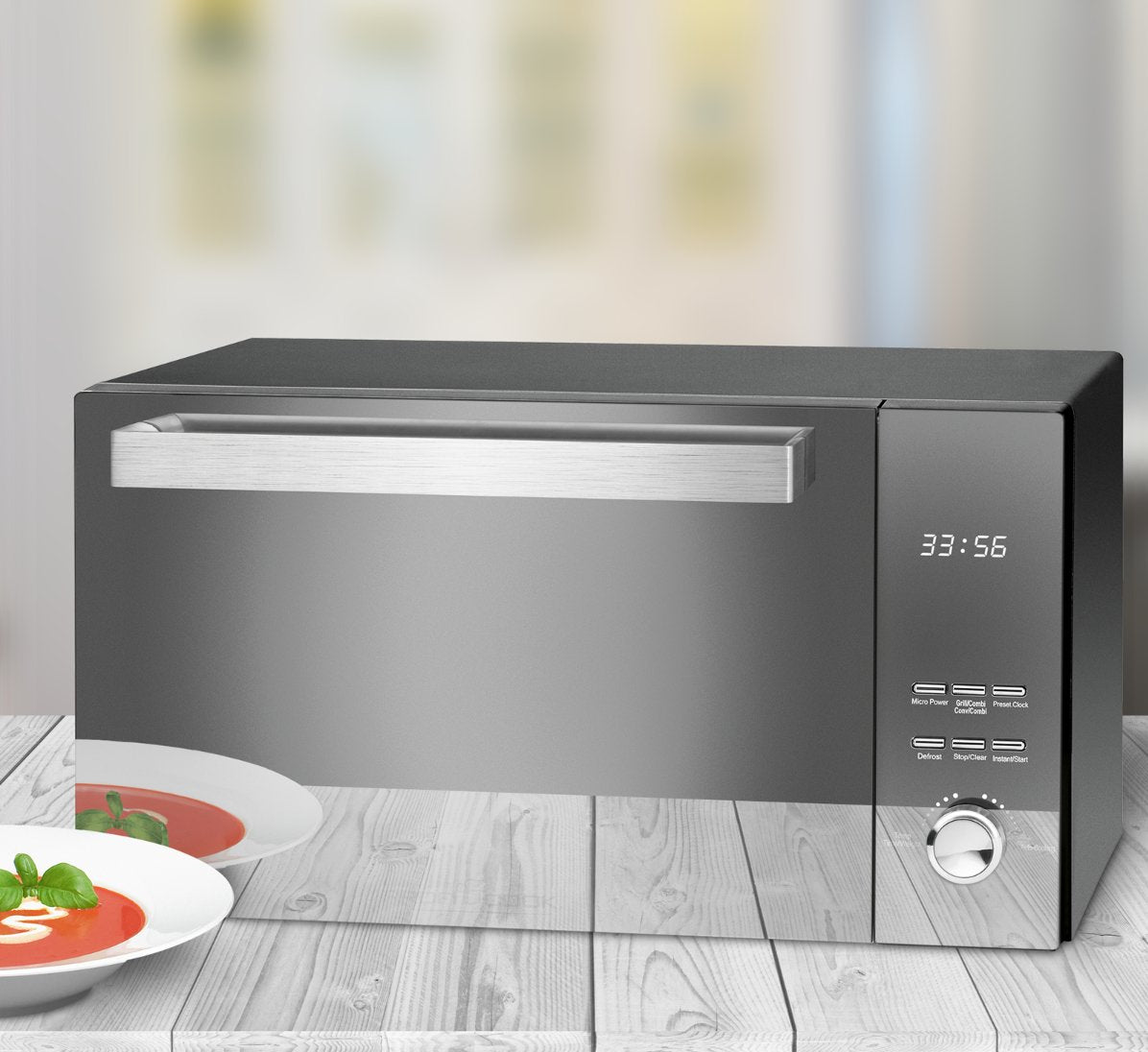 Microondas Proficook Pc-Mwg 1204 Con Grill 23 L 800 W Espejo, Acero Inoxidable