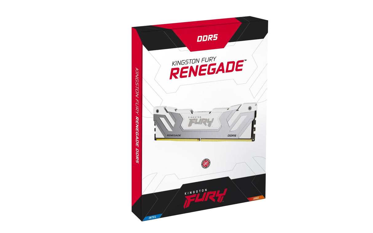 Memoria Kingston Fury 24 Gb 24x1 Gb Ddr5-8800, Plateado/Blanco, Kf588cu42rw-24, Renegade, Intel Xmp Kf588cu42rw-24
