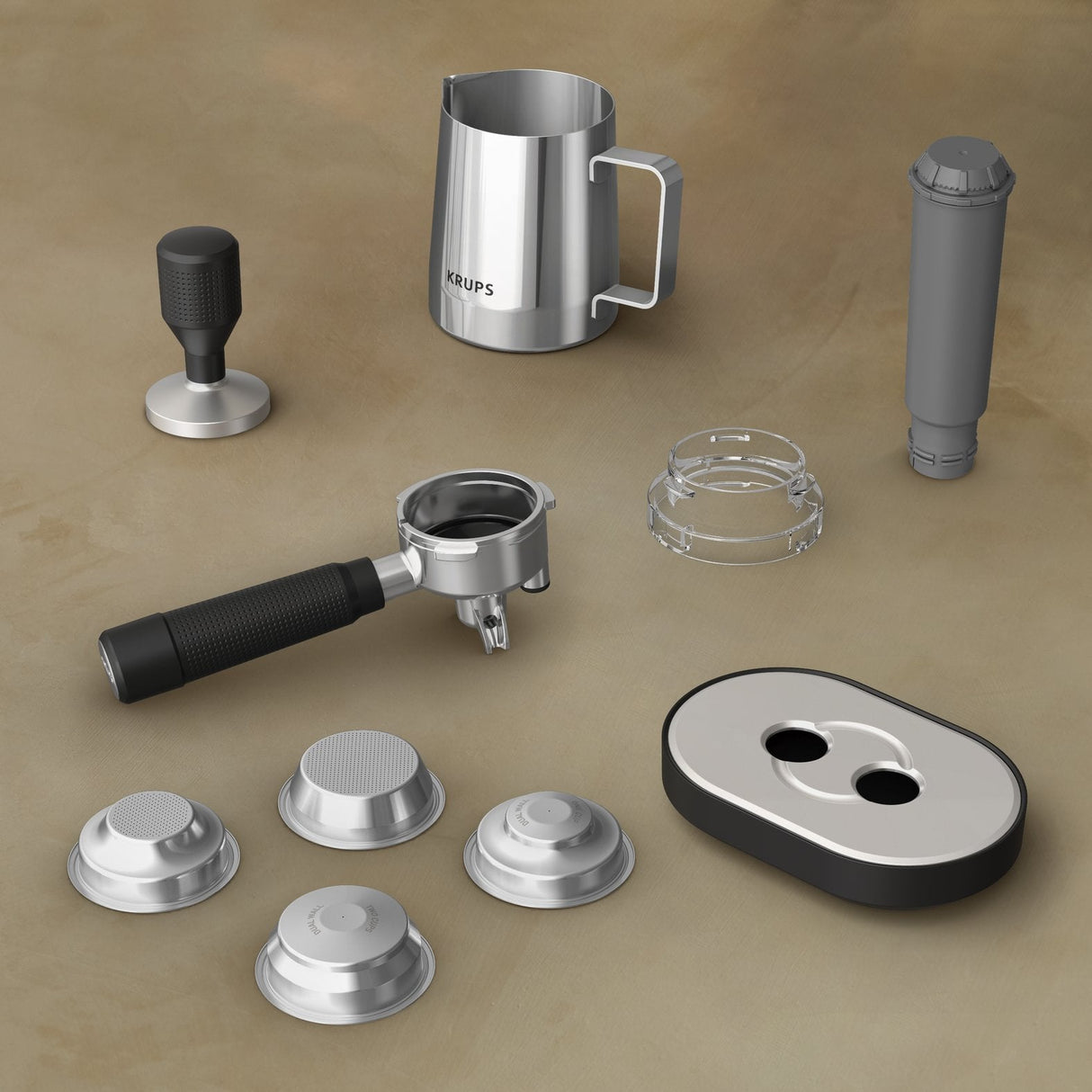 Krups Xp801t Precision Espressomaschine, Negro/Silber