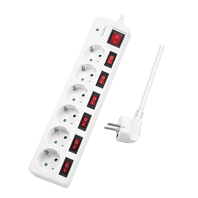 EAN 4052792060577 - LogiLink LPS250 base múltiple 1,5 m 6 salidas AC Interior Blanco imagen 1