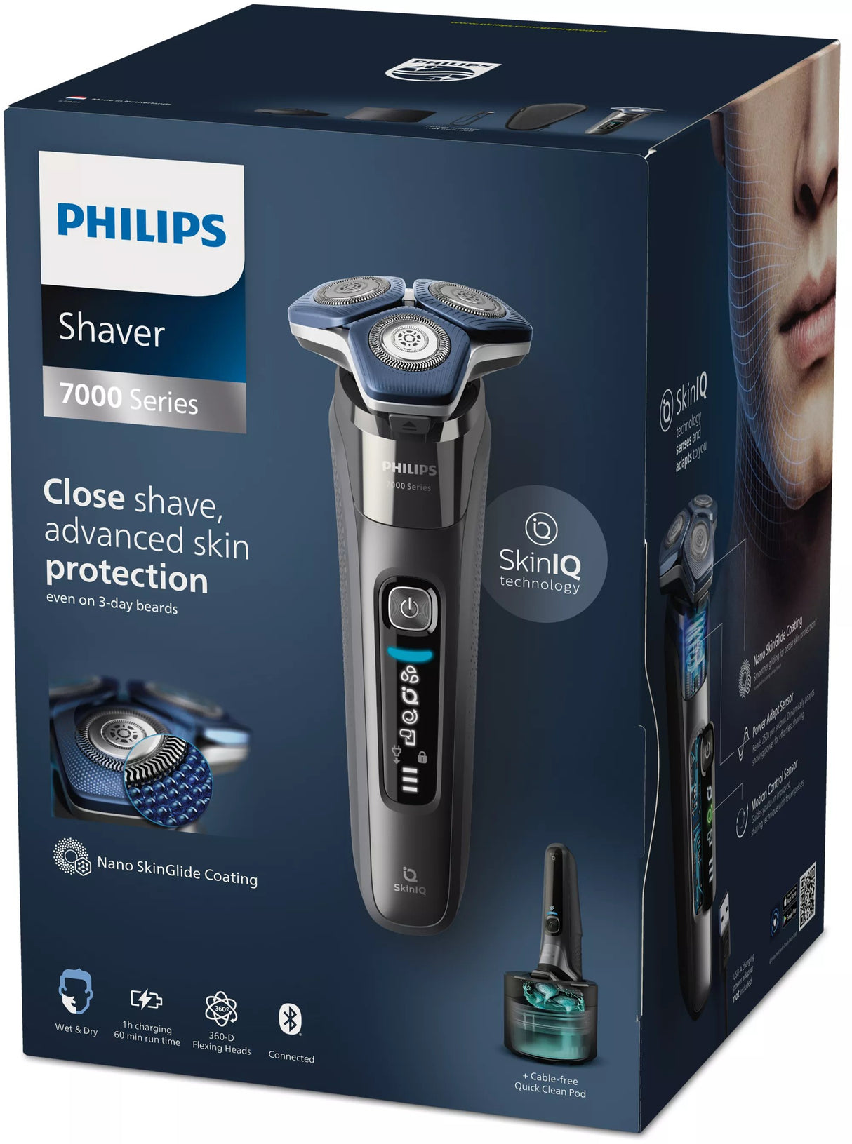 EAN 8720689008204 - Philips SHAVER Series 7000 S7887/55 afeitadora Máquina de afeitar de rotación Recortadora Cromo imagen 3