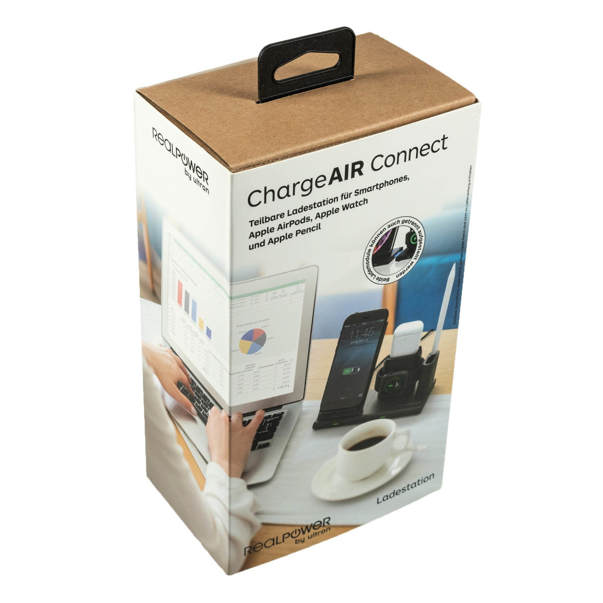 EAN 4040895010612 - RealPower ChargeAIR Connect Smartphone, Reloj inteligente, Tableta Negro USB Cargador inalámbrico Interio imagen 4