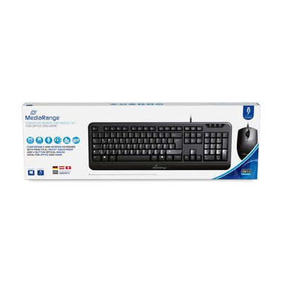 Teclado Aleman + Raton Mediarange Mros108 Usb Qwertz Negro