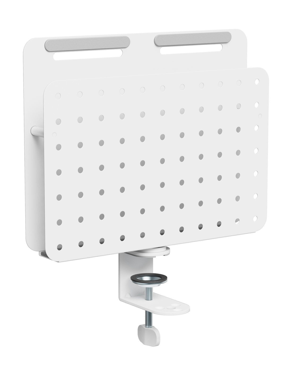 Organizador De Escritorio Activejet Apb-006w: Tablero Giratorio Perforado Con Organizador Vertical, En Gris Y Blanco