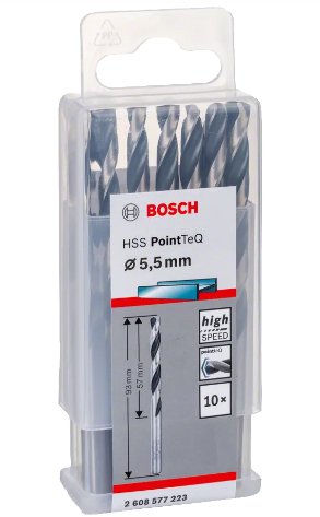 Hss Pointteq Din338, Ø 5.5mm X 93mm, 10 Uds, Brocas