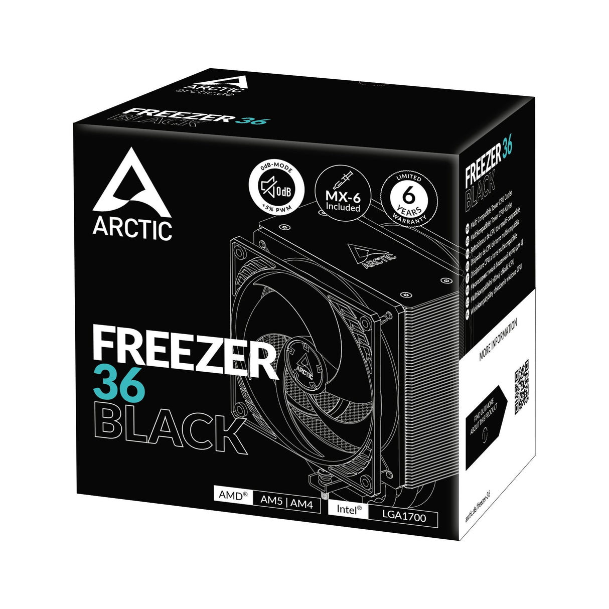 EAN 4895213704144 - ARCTIC Freezer 36 Procesador Refrigerador de aire 12 cm Negro 1 pieza(s) imagen 6