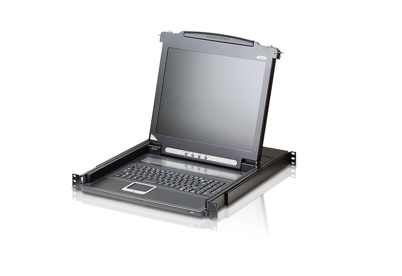 Aten Cl1000n, Consola Slideaway Lcd De 19", Con Teclado Con Iluminación Led (De), Para Armario Rack De 19" (Ps/2-Usb, Vga)