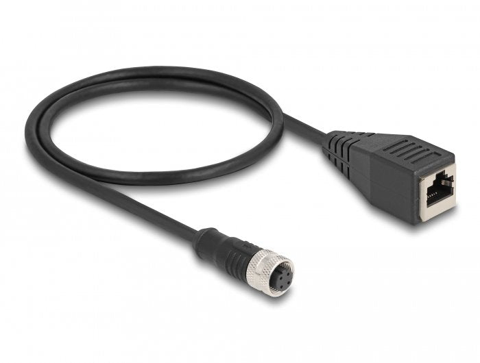 Delock Cable De Red M12 D-Kodiert 4 Pin Hembra A Rj45 Hembra 50 Cm