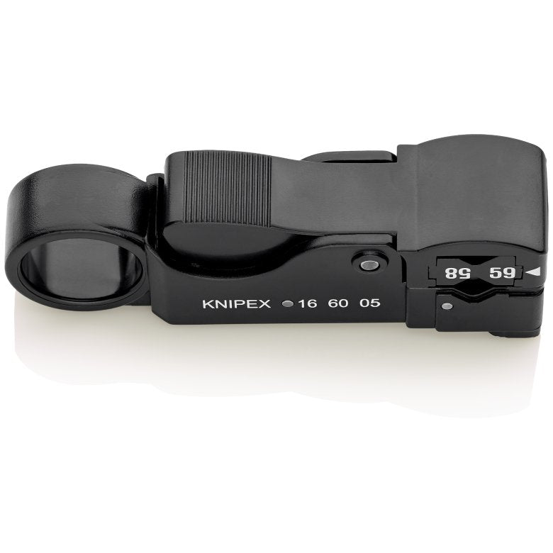 Pelador Cables Coaxiales Knipex 16 60 05 Sb, Herramienta Para Pelar/Desmontar (Tres Cuchillos Incorporados)