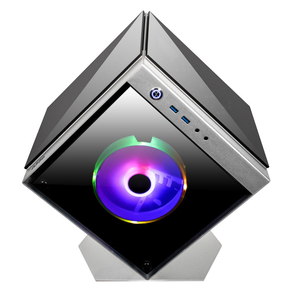 Caja Pc Azza Cube Mini 805 Cube Gaming , Plata / Aluminio, Vidrio Templado