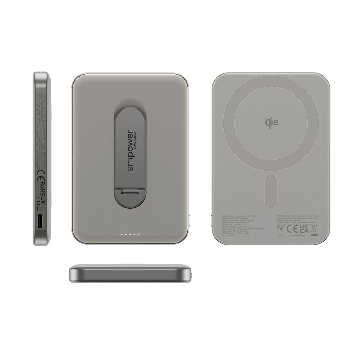 Empower By Panzerglass Bank W. Spin Mand 5.000mah Titanium