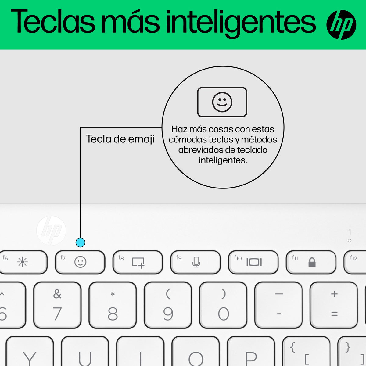 EAN 0196548516650 - HP 350 WHT Compact Multi-Device Keyboard teclado Hogar Blanco imagen 7