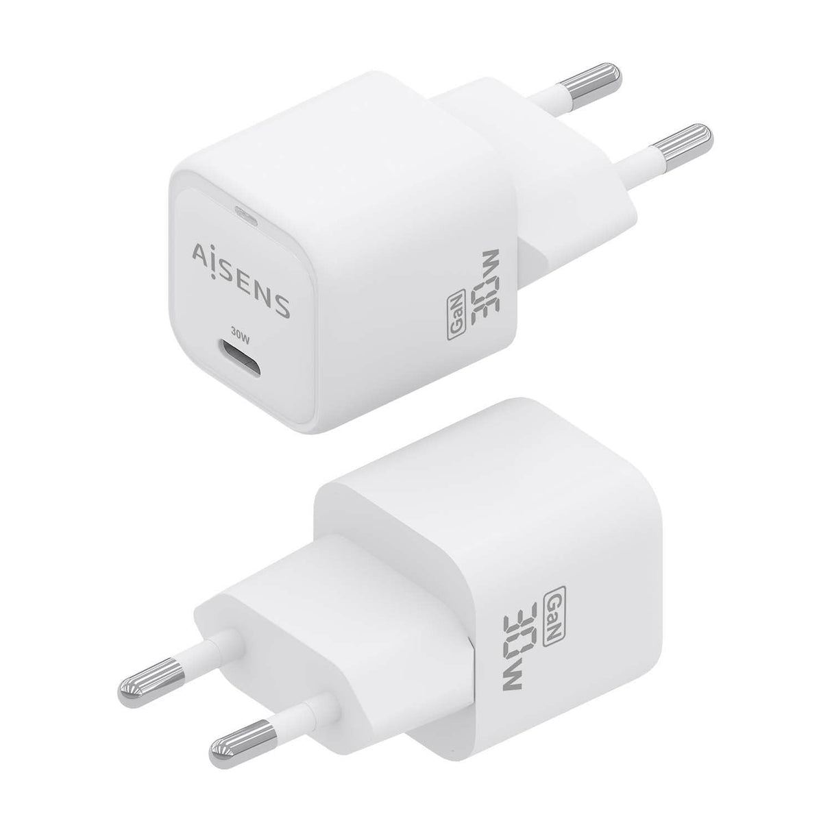 Aisens Cargador Gan 30w, 1xusb-C Pd3.0 Qc4.0, Blanco