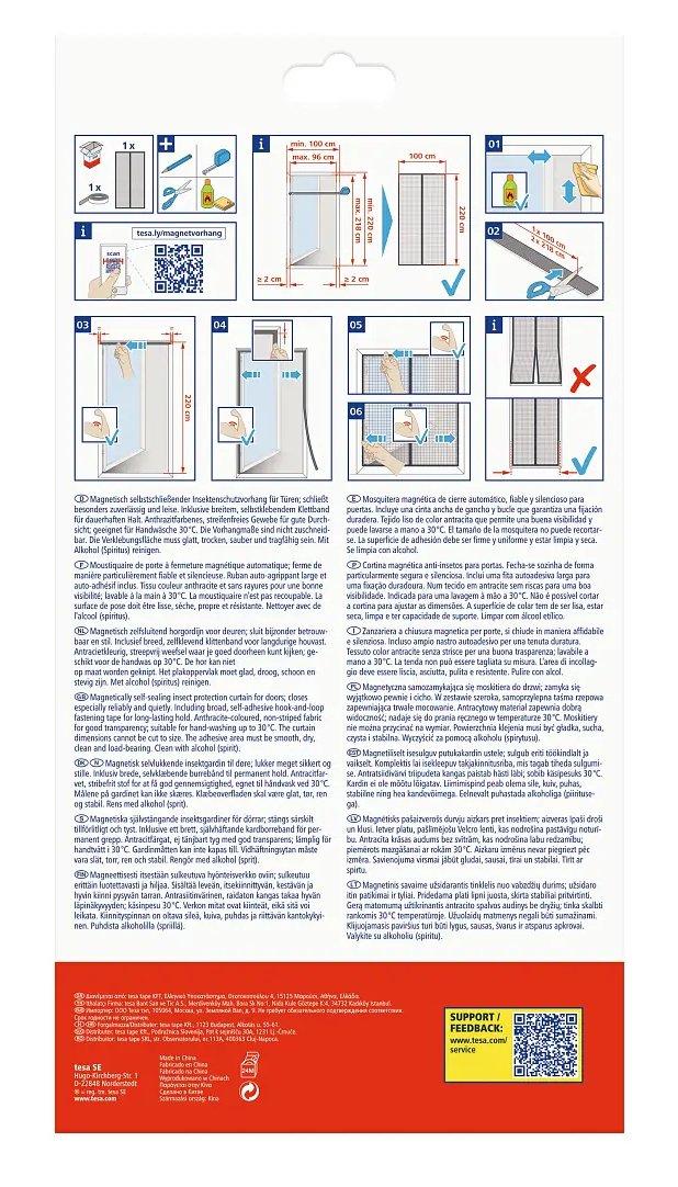 Tesa 55374-00000-00 Red Anti Mosquitos Puerta Antracita 0,8x2,0m
