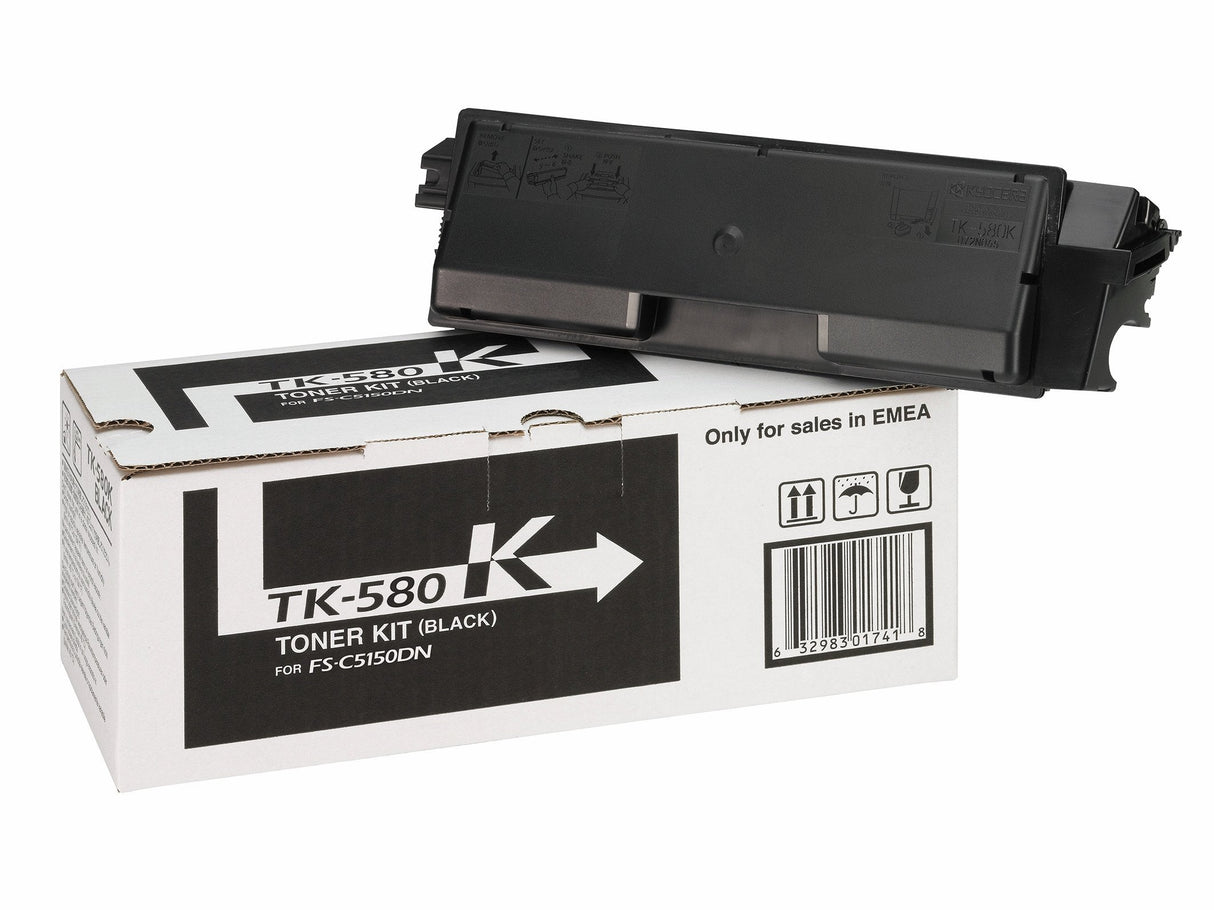 Toner Original Kyocera Tk 580k,Negro,Para Ecosys P6021cdn, P6021cdn/Kl3, Fs-C5150dn, C5150dn/Kl3