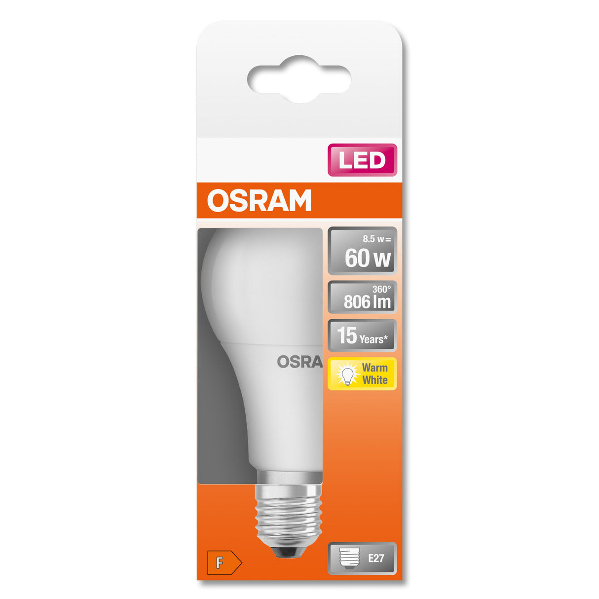 EAN 4058075127357 - Osram STAR lámpara LED Blanco cálido 2700 K 8,5 W E27 F imagen 5